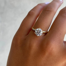 18 Karat Weißgold Damen Ehering 1,50 kt Rundschliff IGI Lab Created Diamant Band