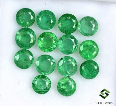 1.79 Cts Natural Emerald Round Cut 3.50 mm Lot 10 Pcs Untreated Loose Gemstones