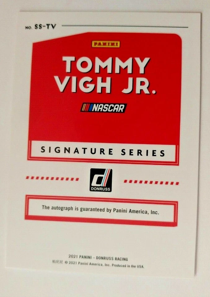 2021 DONRUSS SIGNATURE SERIES AUTO TOMMY VIGH JR. 26/99 - Image 2 of 2