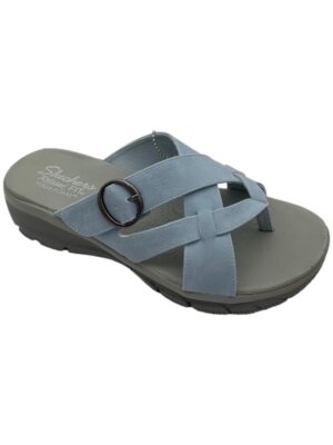 Skechers Easy Going Adjustable Vegan Sandals Sundown Light Blue
