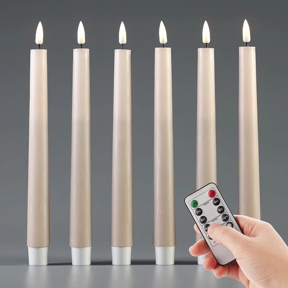 White led taper candles deals