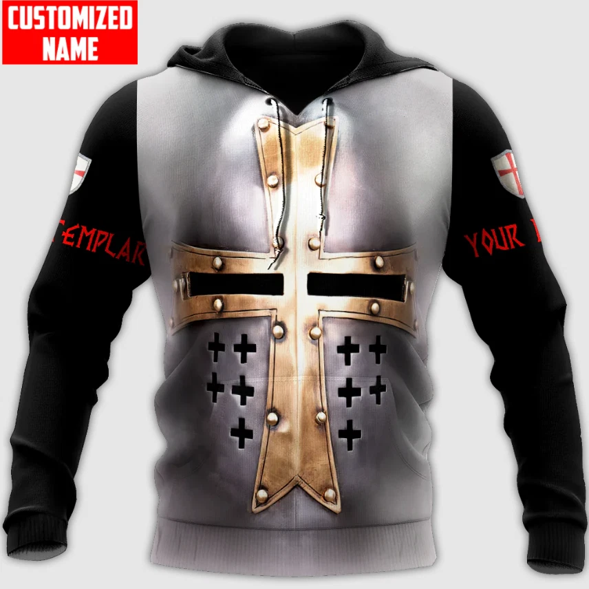 Knights Templar God is my father Custom name 3D HOODIE Christmas Gift Best Price