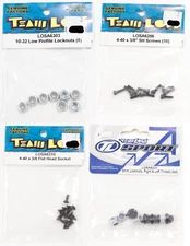 Team Losi 4 pc R/C Parts Lot: SH Screws, Flat Head Socket, Locknuts