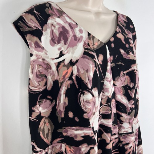 London Times Dress Women's Size 16W Sleeveless Floral Shift V Neck Sundress - Picture 5 of 10