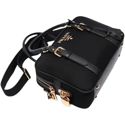 PRADA BAULETTO ブラック ショルダーバッグ Prada Nylon Bauletto Satchel Bag, Black | eBay