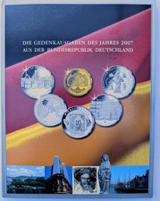10 Euro Silberm&uuml;nzen 2007 Sammlerm&uuml;nzen-Set Spiegelglanz