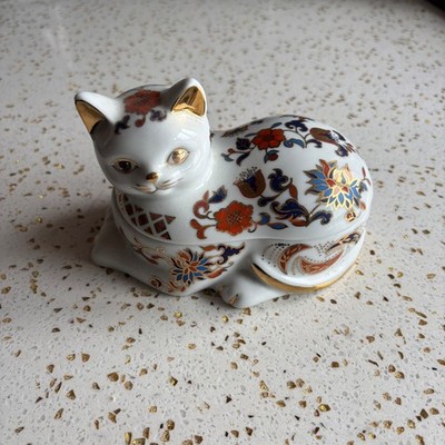 The Leonardo Collection Katze 2 Stück Schale mit Deckel Imari Muster Made in Japan