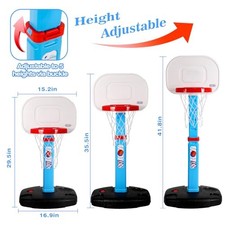 BLUE - AOKESI TODDLER BASKETBALL HOOP INDOOR, ADJUSTABLE KIDS BASKETBALL HOOPS