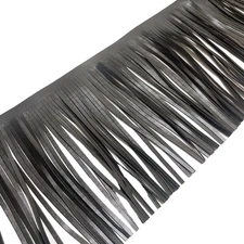 2 Yards PU Leather Fringe Trim 4 Inch Sewing Tassel Trim for DIY Craft Clothing