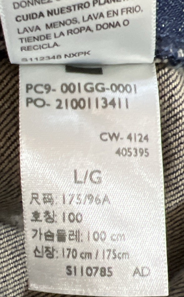 New Levi Strauss Signature Men's Blue Denim Snap Button Utility Shirt Jacket L thumbnail 11