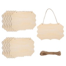9"x6" Unfinished Hanging Wood Sign Blank with Ropes, Style 1, Pack of 12