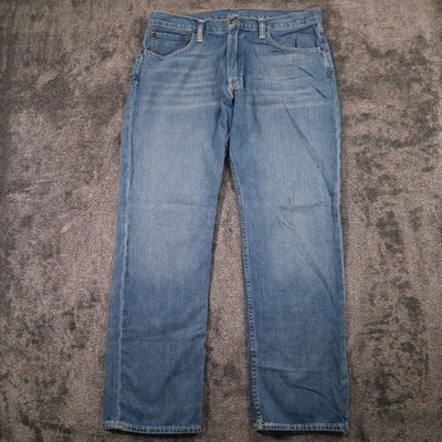 Polo Ralph Lauren 867 Classic Fit Jeans Mens 34x32 Blue Fading Whiskering Denim 