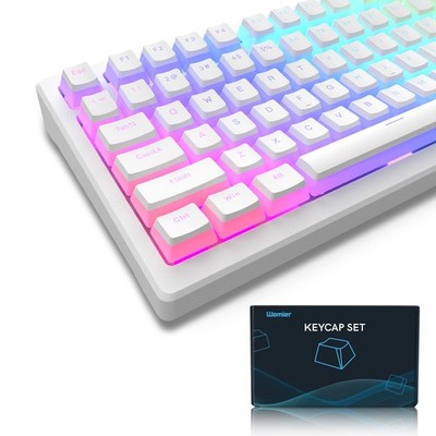 Womier Pudding Keycaps, PBT Shine Through Keycaps 165 Keys Set Custom Key cap...