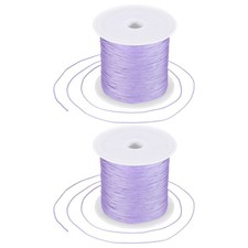 2 Pcs 0.6mm String for Bracelets 44 Yards Beading Thread Light Purple