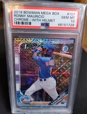 2019 Ronny Mauricio Mega Box Bowman Chrome 1st Prospects Mojo Refractor PSA 10!!