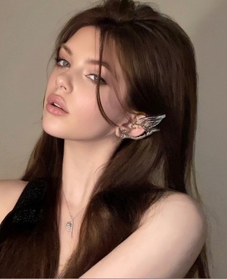 1x Metal Fantasy Dressup Fairy Elf Pointed Silver Ear Cuff Tip Earring One Side