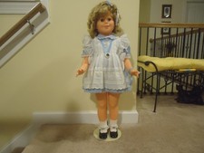 Shirley Temple 36" Tall Doll w/ Stand RARE Blue Dress Danbury Mint