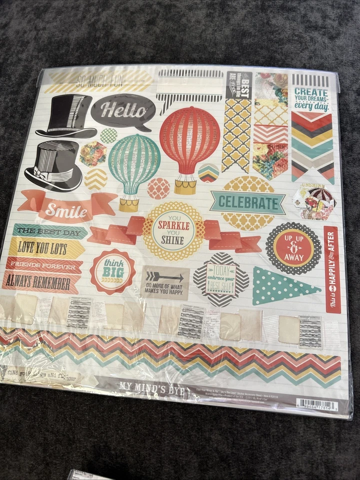 Набор для скрапбукинга MME Find Your Wings And Fly эмали кнопки кронштейны наклейки - Изображение 3 из 4