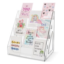 Greeting Card Display Stand 5 Tier Acrylic Rack Clear 