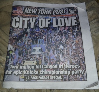 NEW YORK POST - KNICK PARADE SPECIAL - FRIDAY JUNE 19, 2026 - Read Description