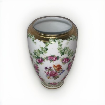 Royal Bayreuth Floral Pink Roses Garland Vase 4 1/2''