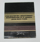 700 Water Street Bar Restaurant Washington DC Matchbook Unstruck Matches — photo 2