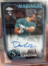 2024 Topps Chrome Dominic Canzone On-Card Auto #RA-DC Mariners RC Rookie. rookie card picture
