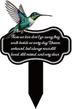 Memorial Grave Markers Hummingbird Cemetery Decorations for Grave Metal Hummingb