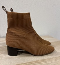 Everlane The Glove Boot In Toffee Brown Size 6 Ribbed Knit Sock Boots NEW