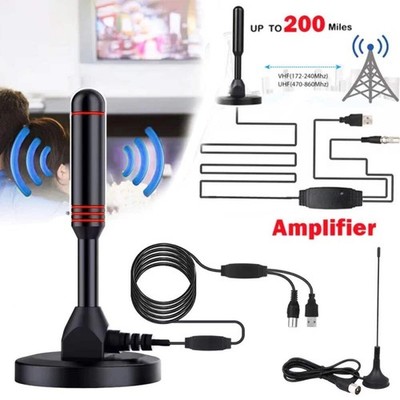 HD Digital TV Antenna Indoor Amplified DAB High Gain 200 Miles With Amplifier Bo