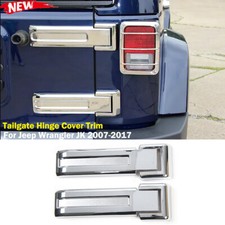 Chrome Rear Tailgate Car Door Hinge Covers Trim Fit For Jeep Wrangler Jk 07-17 H