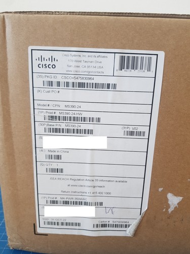 Cisco Meraki MS390-24-HW 24 Port GbE Switch, Layer 3, 1U Rack-Mountable _9.4_6 - Bild 2 von 5
