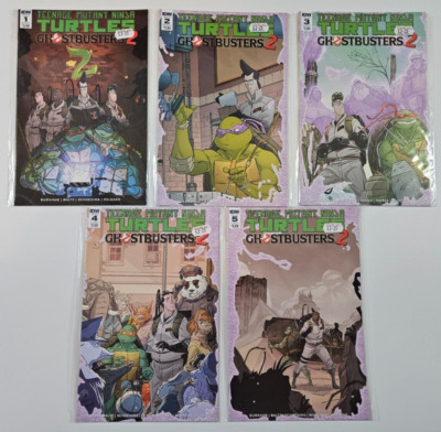 Teenage Mutant Ninja Turtles Ghostbusters 2 Issues 1 2 3 4 5 Comics IDW RARE