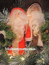 Pattern! Primitive Olde Santa ornaments bowl fillers doll! Wreath embellishments