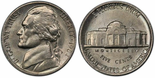 Mint ERROR 1984-P PCGS AU58 Abraided Die Jefferson Nickel 5c US Coin #30029B - Picture 1 of 4