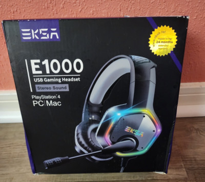 EKSA E1000 USB Gaming Headset - PS4 PC MAC - 7.1 Surround - Open Box Tested