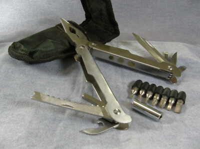 Multi tool knife pliers, socket, drivers & pouch