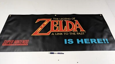 Legend of Zelda Vintage Style Store Display Banner Nintendo SNES Super Nintendo