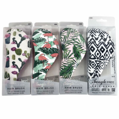 CALA Tangle Free Hair Brush Best Detangler Wet Dry Cactus Flamingo Palm Aztec