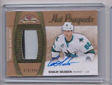 15-16 2015-16 Fleer Showcase #144 Nikolay Goldobin Jersey AUTO 079/499 Rookie