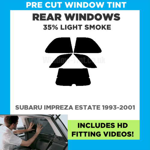 Pre Cut Window Tint For Subaru Impreza Estate 1993-2001 - 35% Light Rear - Picture 1 of 6