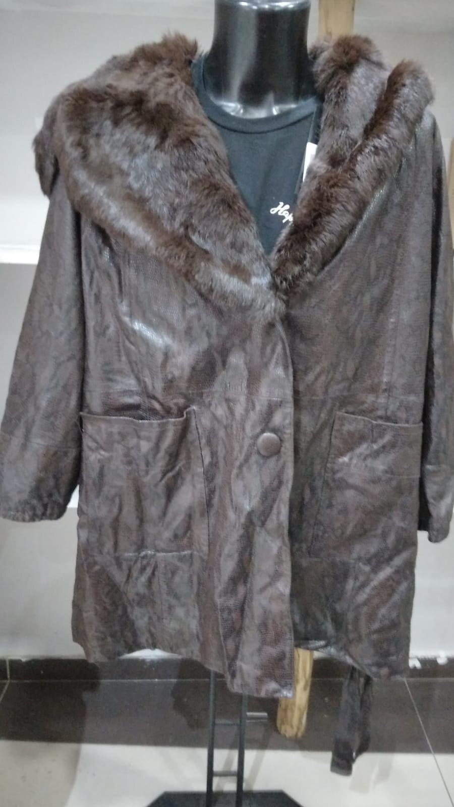 Used Womens Brown Python Fancy Leather Jacket Siz… - image 1