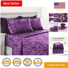 6-Pc Cooling Queen Sheet Set - Breathable Microfiber Sheets - Deep Pockets - ...