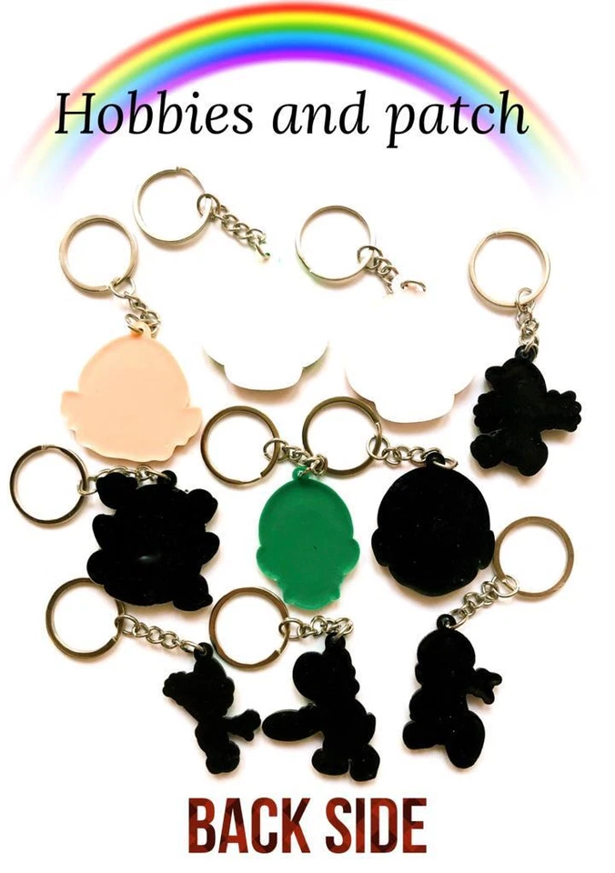 portachiavi Super Mario Bros Luigi Wario fungo Yoshi Boo keychain rubber gomma - Immagine 2 di 4