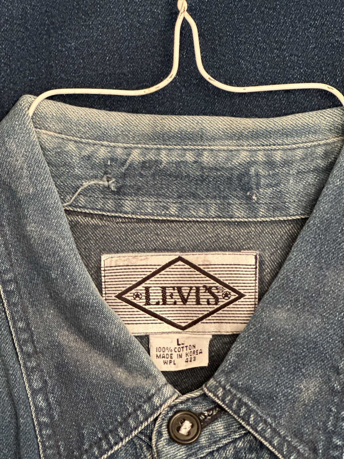 Vintage Levi's Red Tab Denim Shirt L   WPL-423 100% Cotton