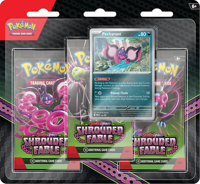 Pokemon Shrouded Fable 3 Pack Blister (3 Booster Packs) ENGLISCH NEU - SV 6.5