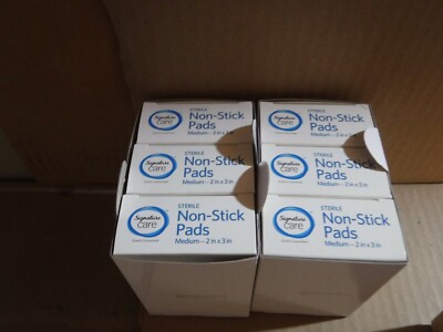 Lot of 6 Signature Care Sterile NON-STICK PADS for covering wounds,10 Pads×2, B1