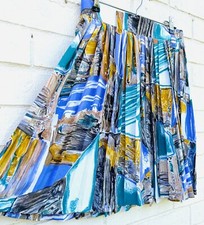 Vintage Handmade Abstract Art Accordion Pleated A Line Skirt Small Stunning