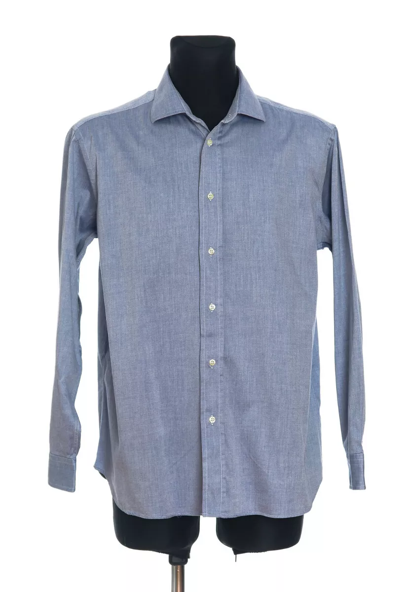 Fendi Men s Blue long sleeved Shirt Size 43 17