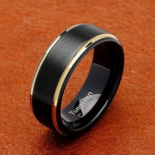 8mm Tungsten  Men Ring Wedding Bands Engament Band Ring for Men Two Tone Color